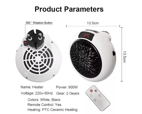 家庭用電気室温器 スマート 900W 調節可能な温度調節器とリモコン