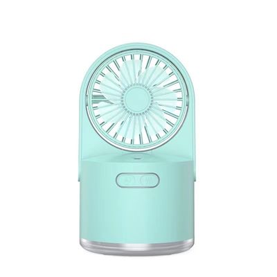 2 in 1 ミニ扇風機 湿気補給器 機能付き携帯扇風機 充電可能なUSB電気扇風機