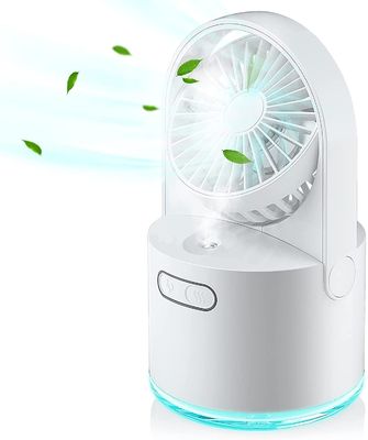 2 in 1 ミニ扇風機 湿気補給器 機能付き携帯扇風機 充電可能なUSB電気扇風機