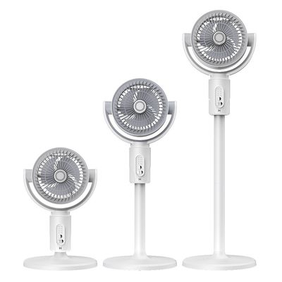 高さ調節可能 4000mA ポータブルUSB充電式 スタンドファン タイムリング LEDランプライト