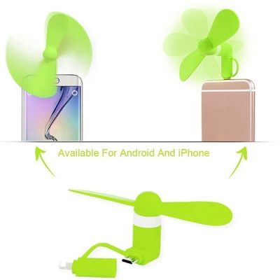 折りたたむポータブル携帯電話扇風機 TPE ABS 素材 2 in 1 iPhone Android