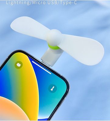 折りたたむポータブル携帯電話扇風機 TPE ABS 素材 2 in 1 iPhone Android