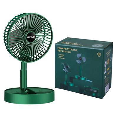 充電 デスクトップ スケーラブル扇風機 白緑 プラスチック デスクトップ ホーム ポータブル 電気扇風機