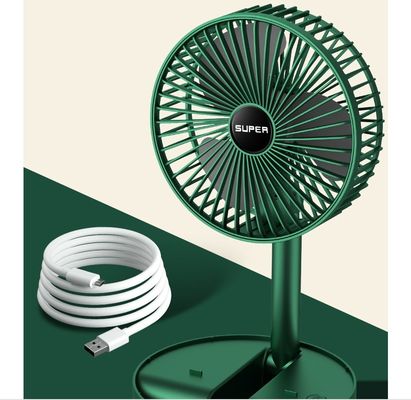 充電 デスクトップ スケーラブル扇風機 白緑 プラスチック デスクトップ ホーム ポータブル 電気扇風機