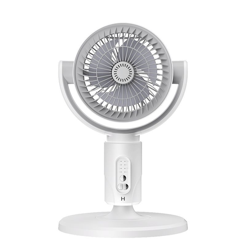 高さ調節可能 4000mA ポータブルUSB充電式 スタンドファン タイムリング LEDランプライト