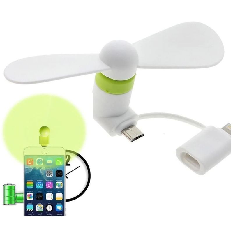 折りたたむポータブル携帯電話扇風機 TPE ABS 素材 2 in 1 iPhone Android